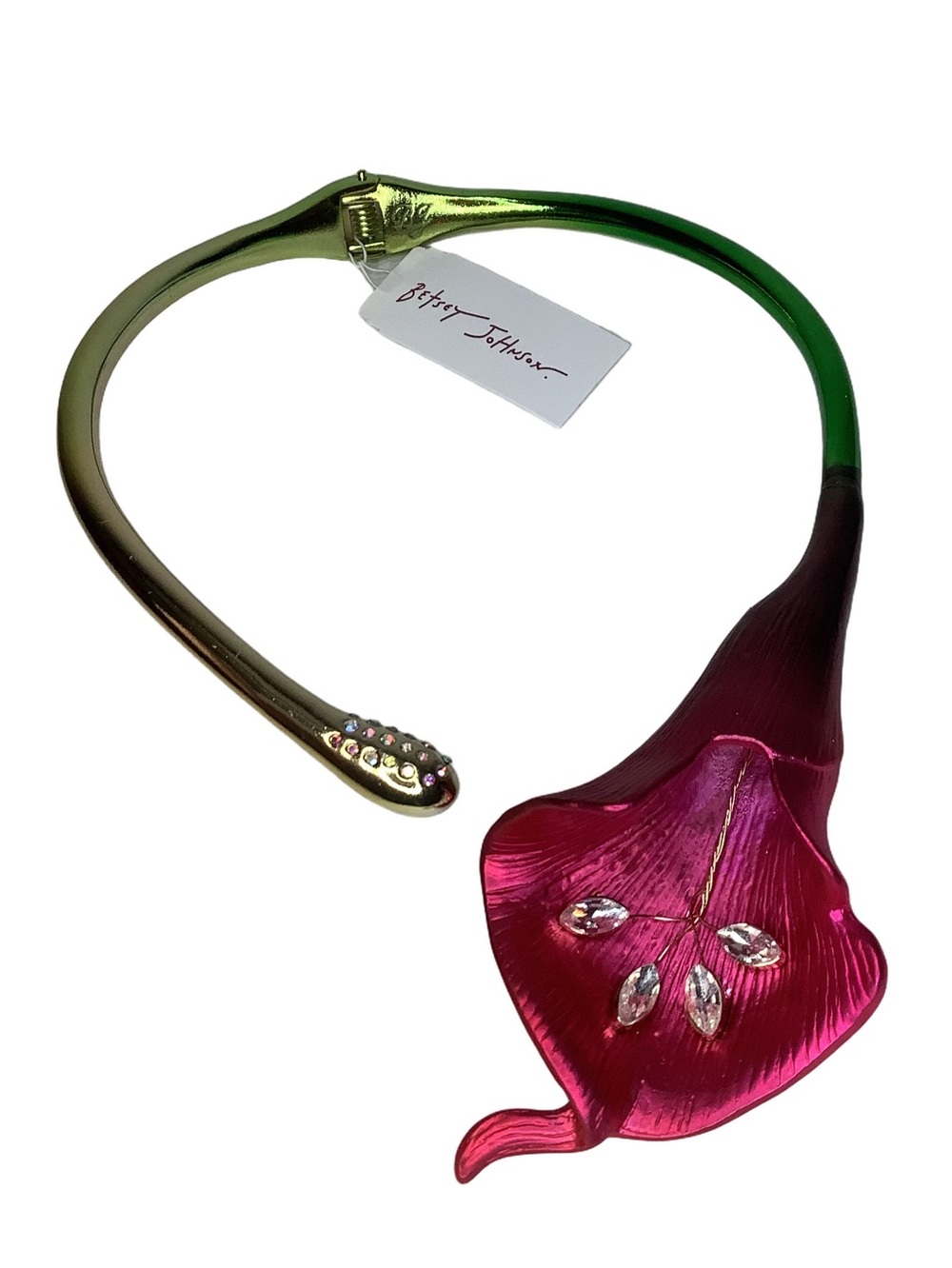 Betsey Johnson Calla Lily Collar Necklace New